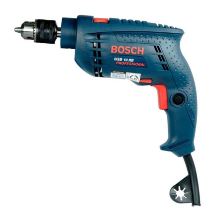 Máy khoan Bosch GSB 10 RE (valy nhựa, bộ mũi khoan, đầu vít)